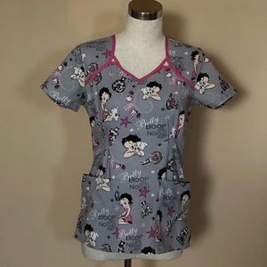 Betty Boop Scrub top with pockets